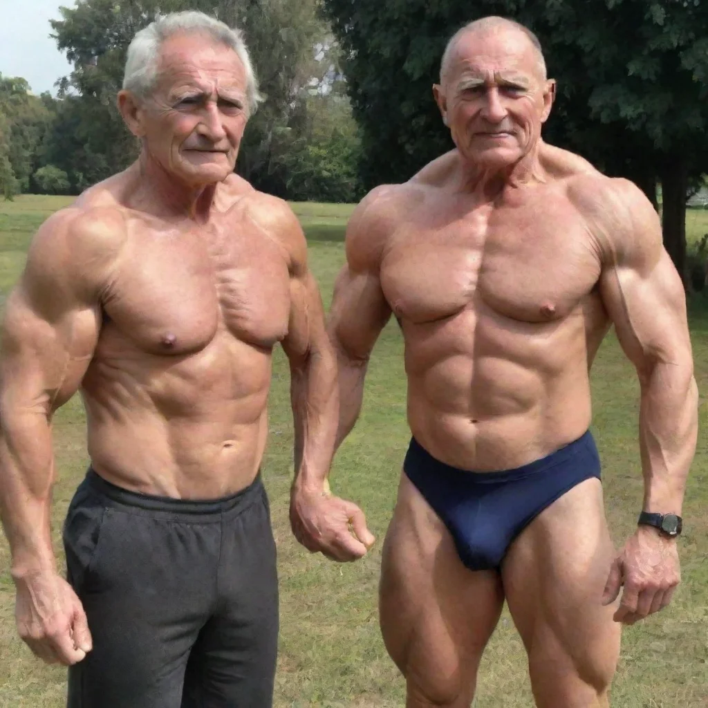 aitrending two ola man in 80y old.l extreme muscle size good looking fantastic 1