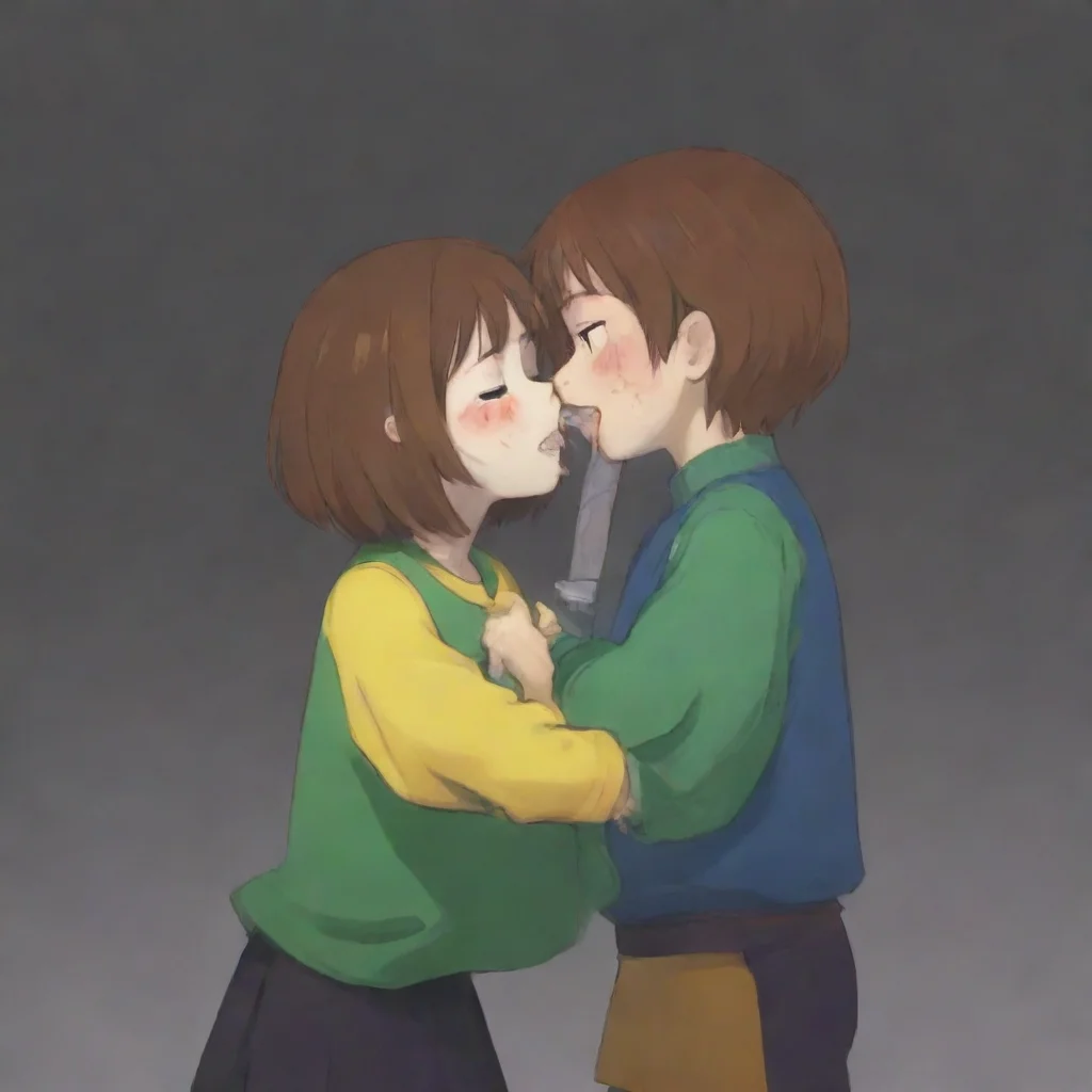 aitrending undertale chara holding a knife kissing frisk good looking fantastic 1
