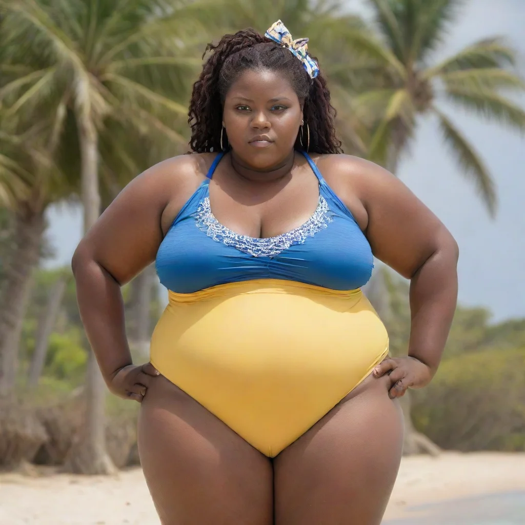 aitrending very wide extremely obese african woman in swimsuit good looking fantastic 1