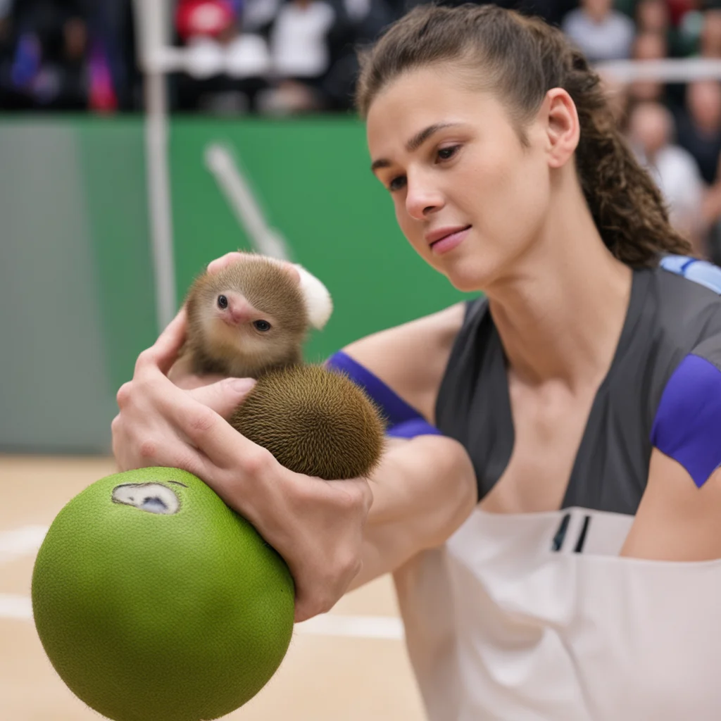 aitrending volleyball player playing with a kiwi instead of the ball good looking fantastic 1