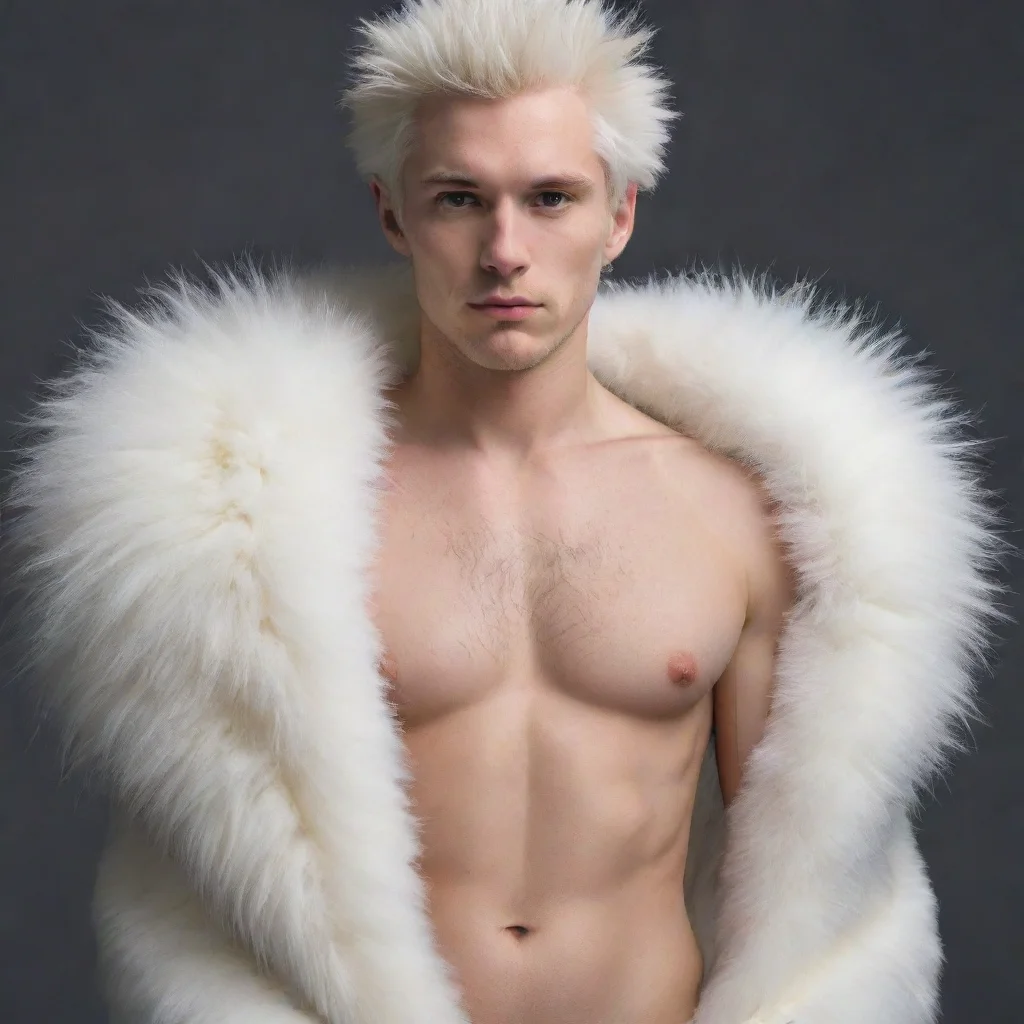 trending white fur covered human male good looking fantastic 1