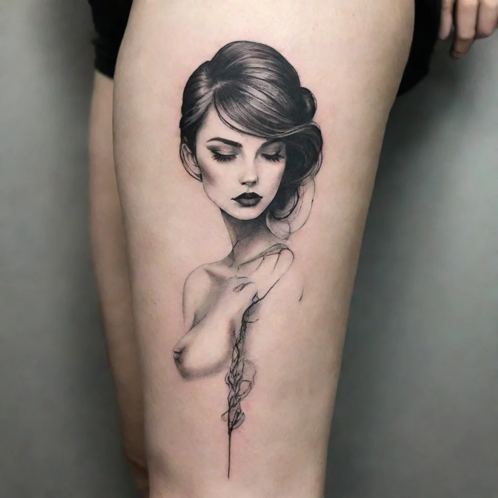 aitrending woman fine line black and white tattoo good looking fantastic 1