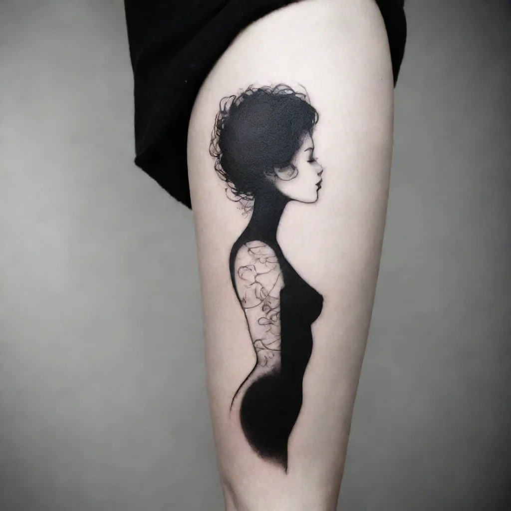 aitrending woman silhouette fine lines black and white tattoo good looking fantastic 1