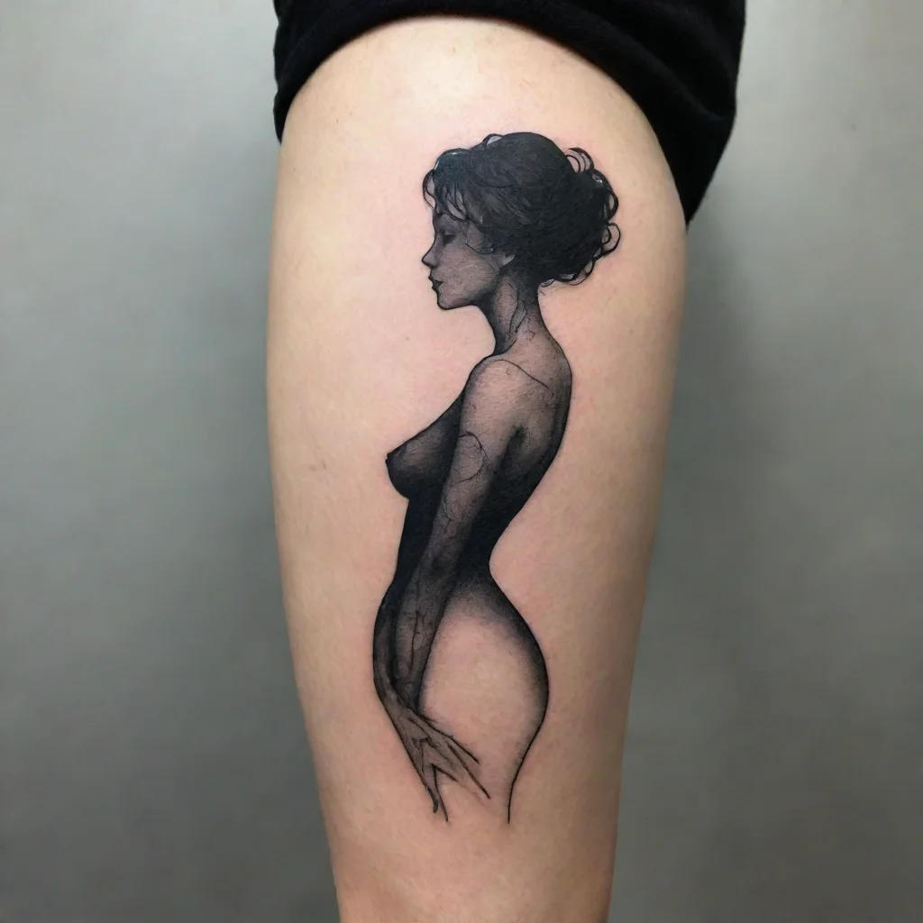 aitrending woman silhouette fine lines black tattoo good looking fantastic 1