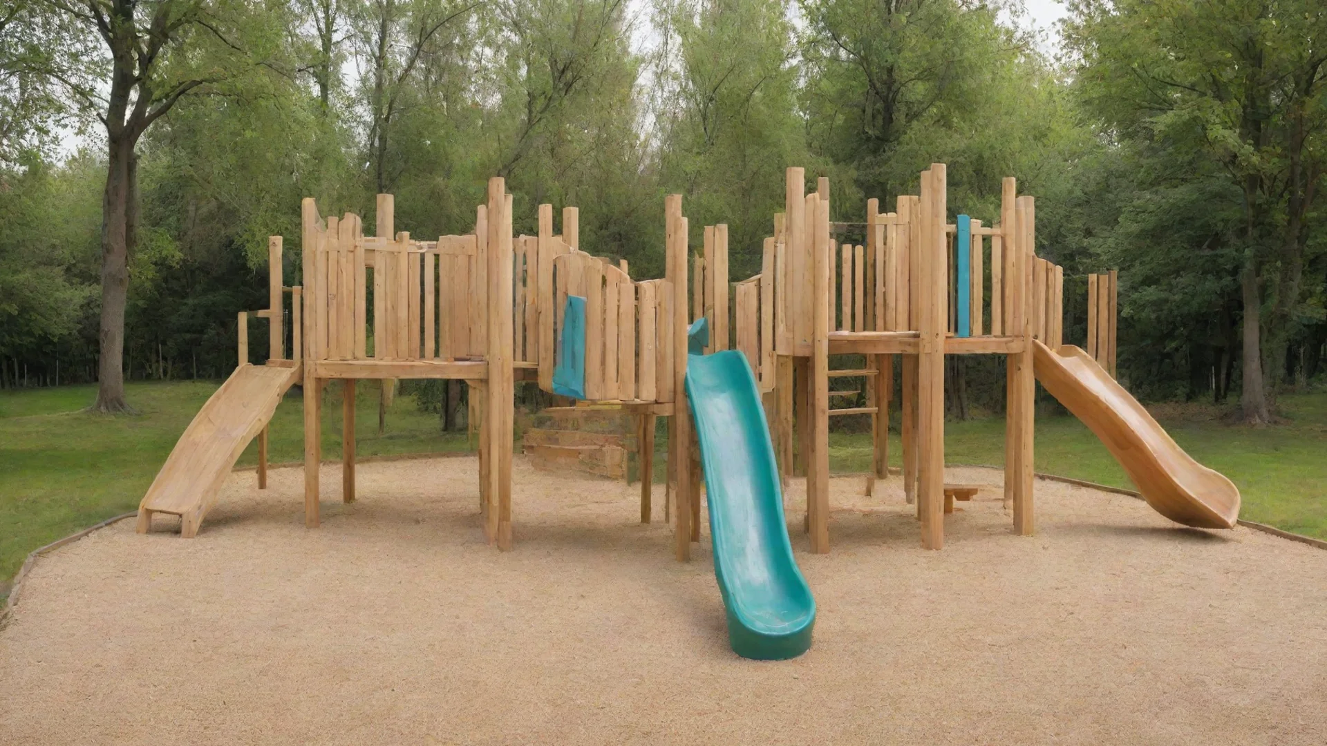 aitrending wooden playground with calm colours%2C detailed view%2C not outdoors good looking fantastic 1 hdwidescreen