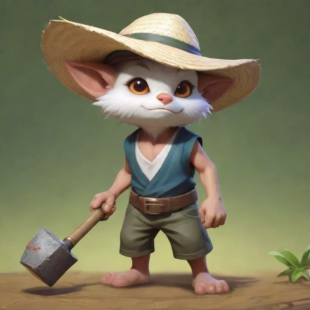 trending yordle good looking with a white straw hat and a hammer 1 tall good looking fantastic 1