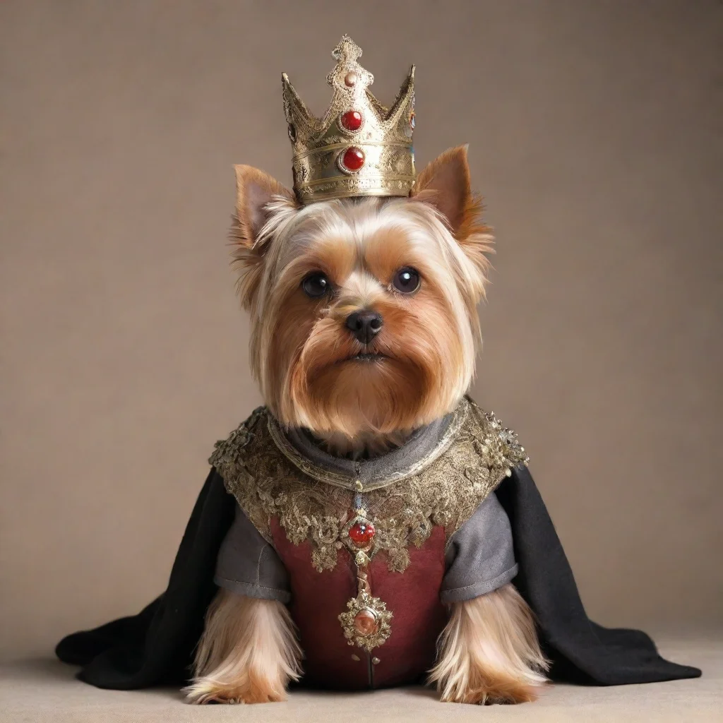 trending yorkshire terrier dressed as a medieval king confident good looking fantastic 1