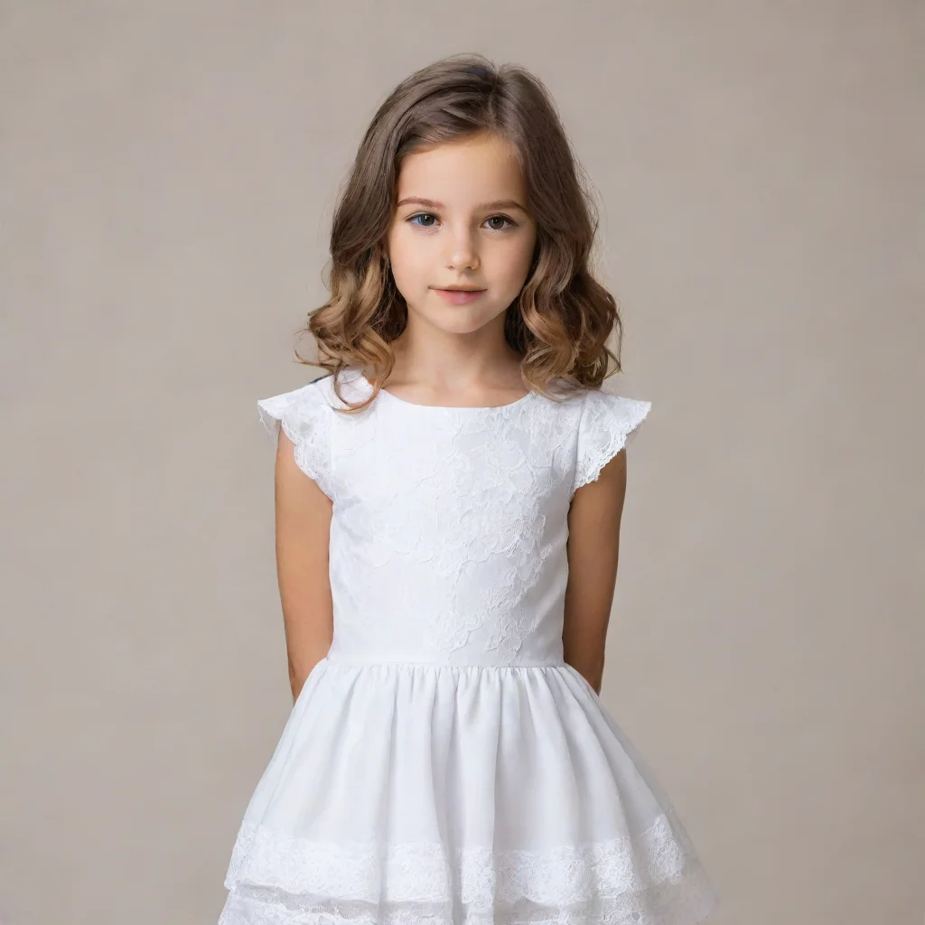 aitrending young girl in cute little white dress good looking fantastic 1