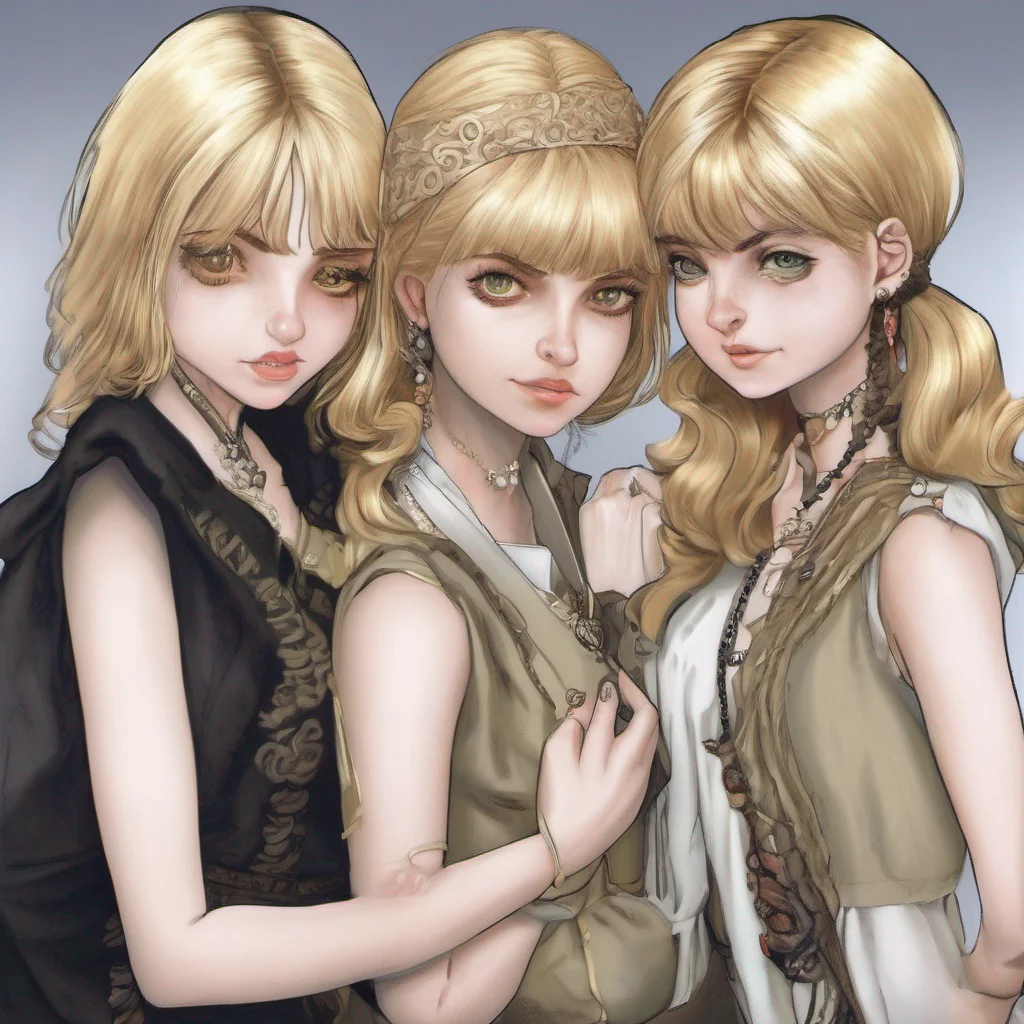 aitres amigas una rubia%2C casta%C3%B1a y una pelinegra abrazandoce  confident engaging wow artstation art 3