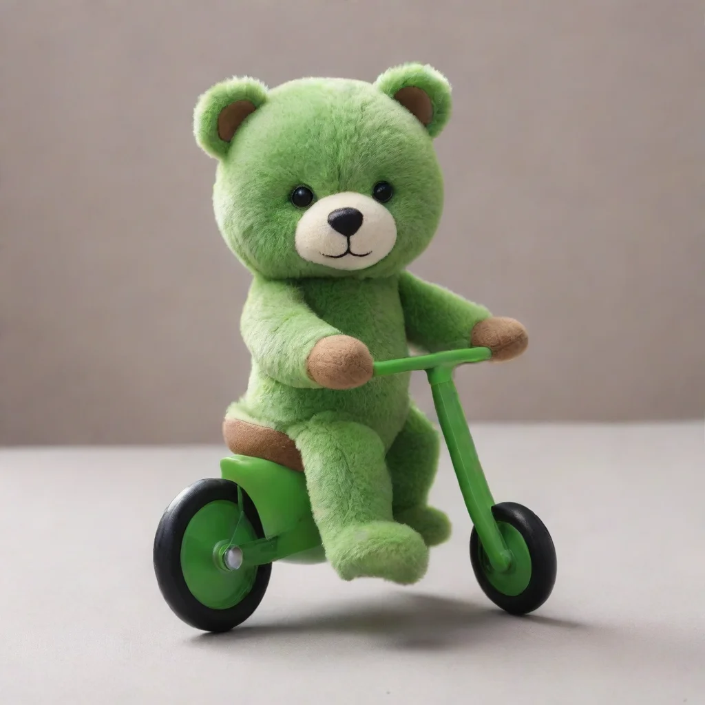 triciclo con oso verde