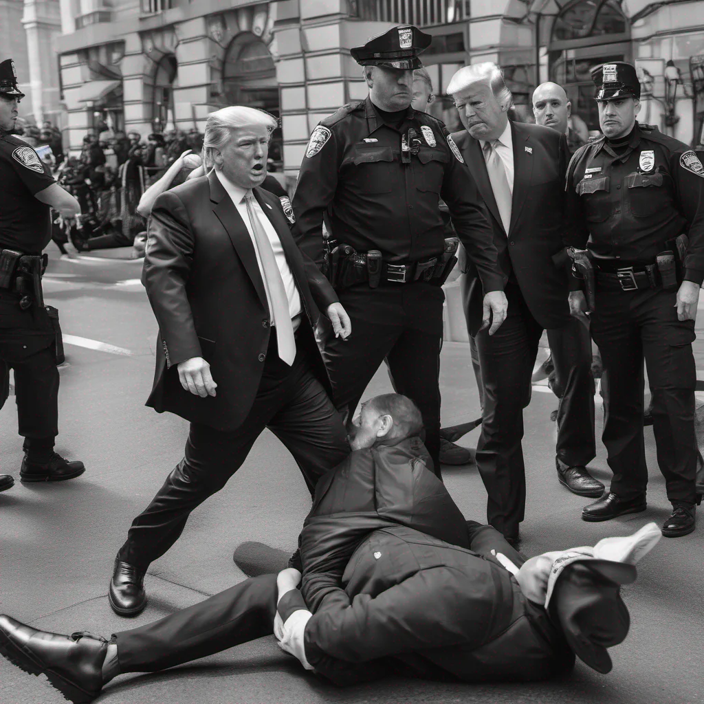 trump arrested by police photographic