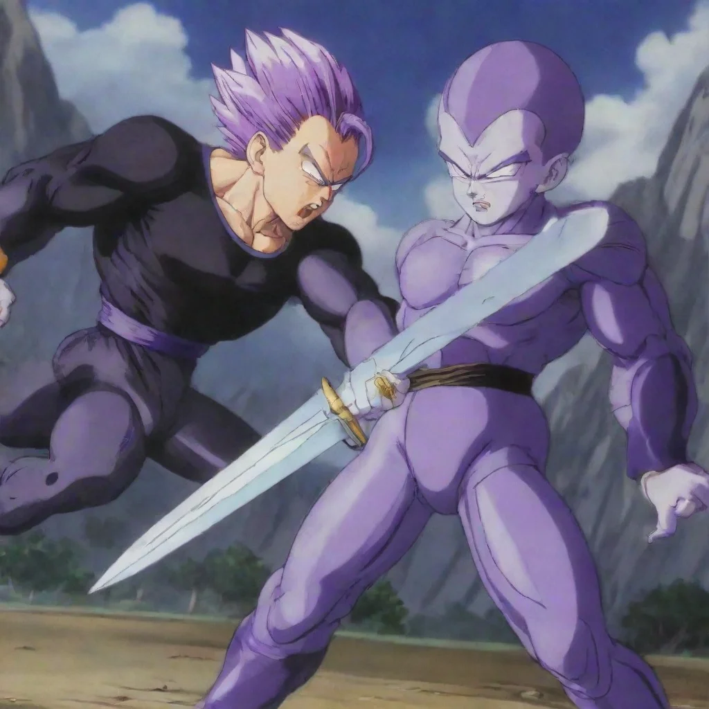 aitrunks blocking an attack from frieza with his sword