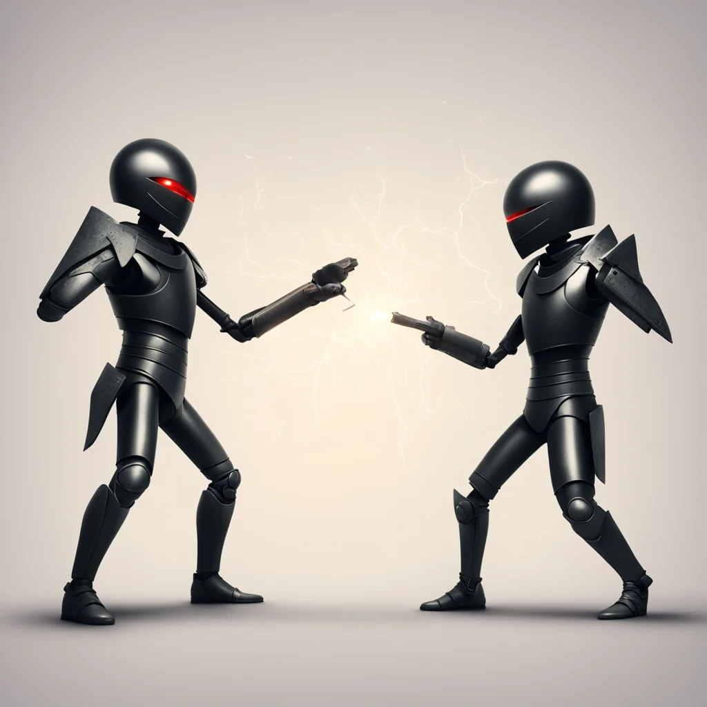 aitwo armoured stickman%27s fighting each other with magic powers