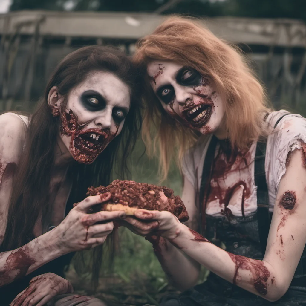 two lesbian zombie girls eating pussy   cinematic horror film style