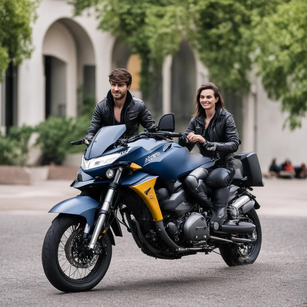 aitwo lovers next to a vstrom 250 motorcycle