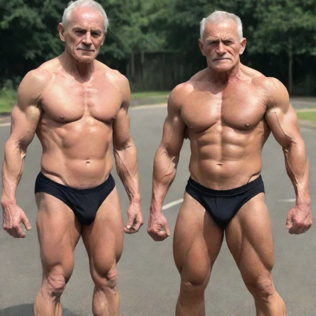 two ola man in 80y old.l extreme muscle size