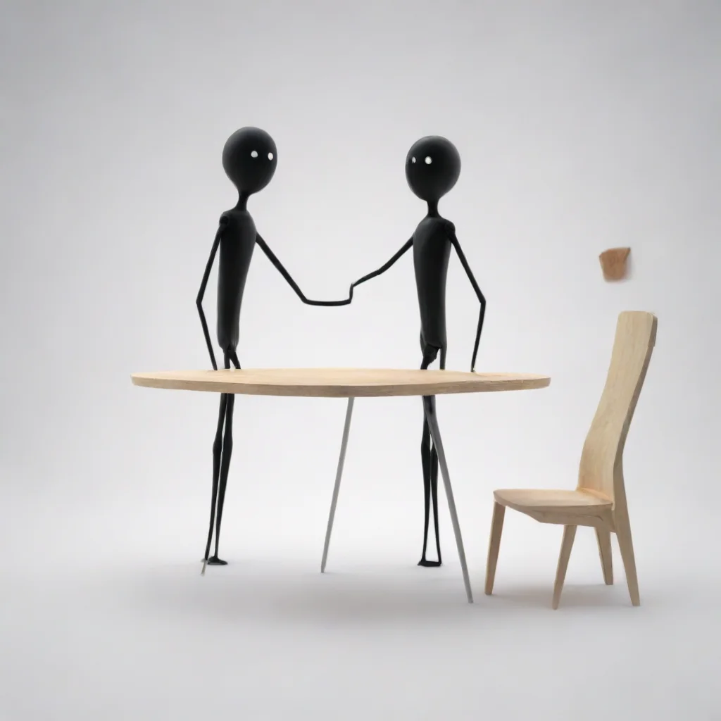 two stickman and one table