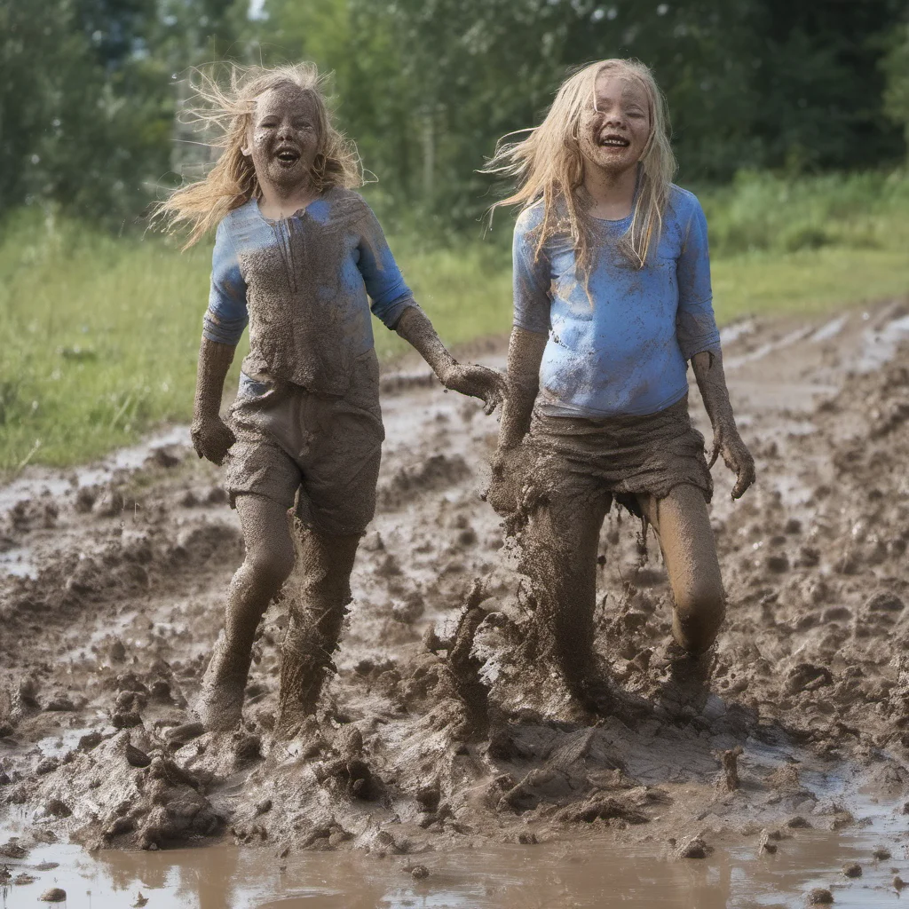 two wilde girls going crazy in the mud good looking trending fantastic 1