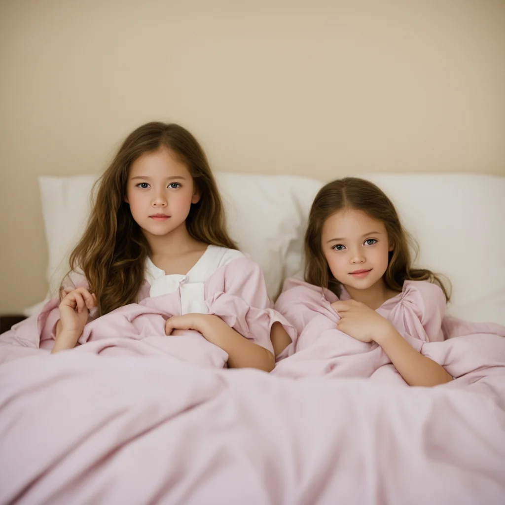 aitwo young girls in a bed