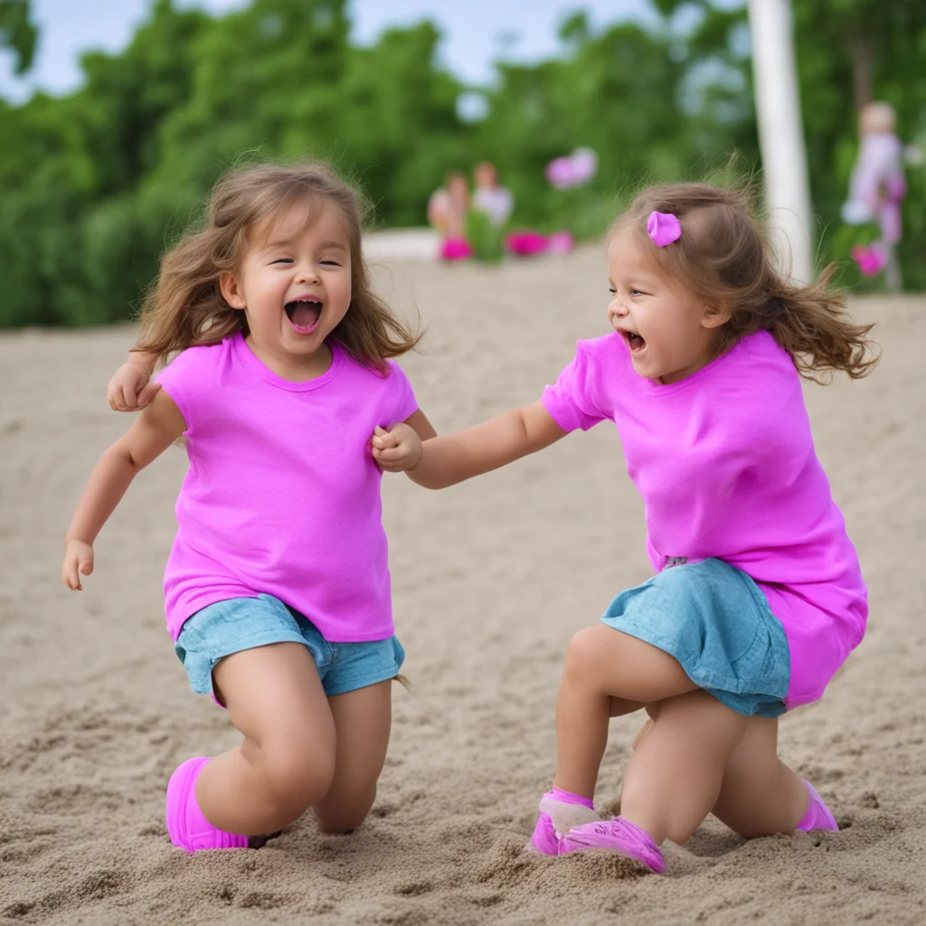 two young girls play with each other amazing awesome portrait 2