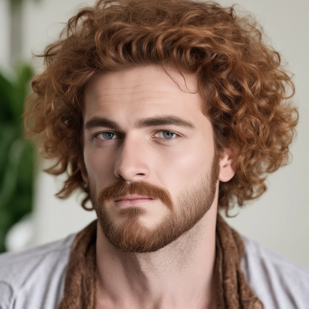 aium jovem de 25 anos%2C com cabelos ruivos e longos%2C barba ruiva e curta good looking trending fantastic 1