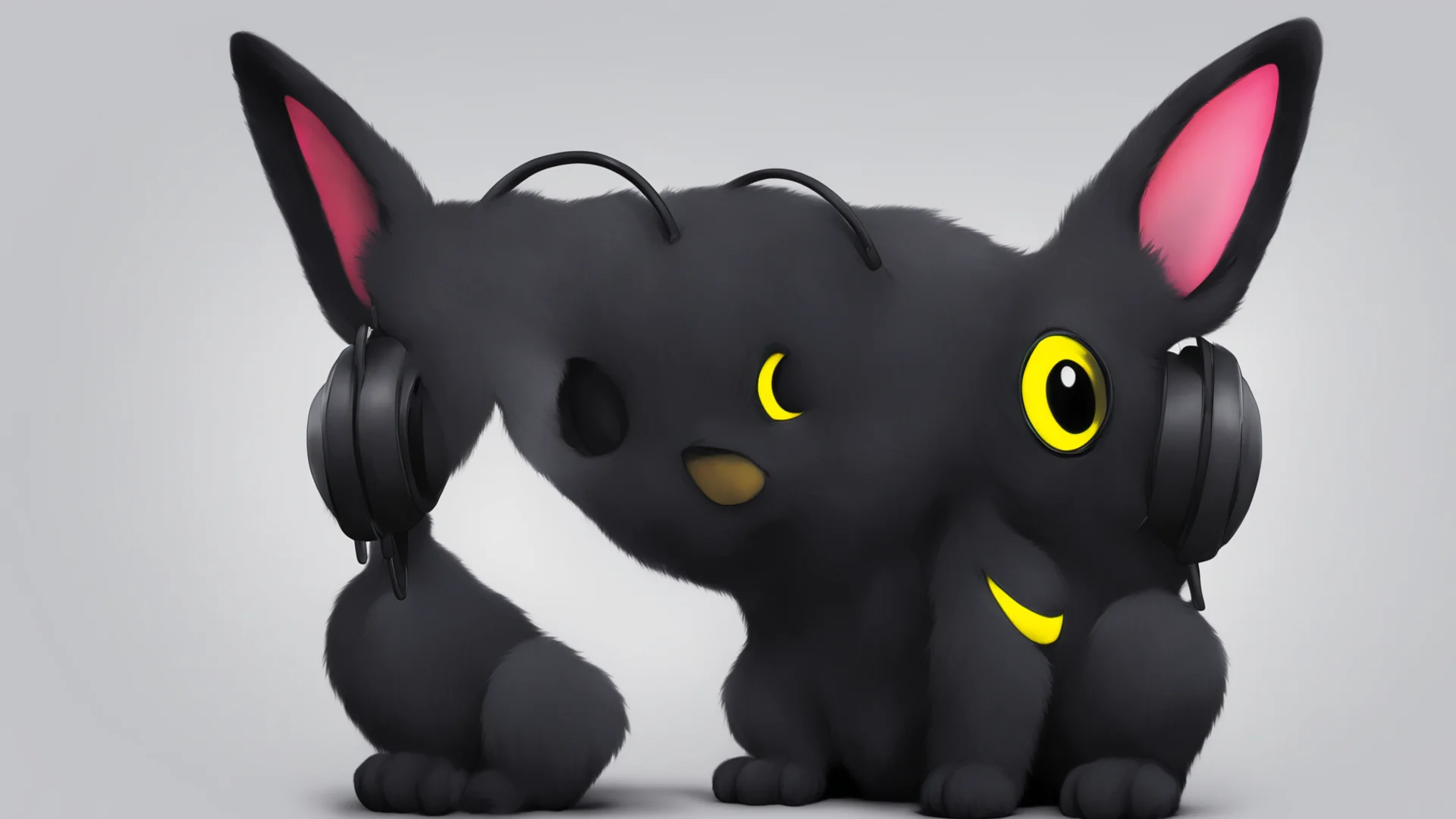 umbreon with headphones amazing awesome portrait 2 wide
