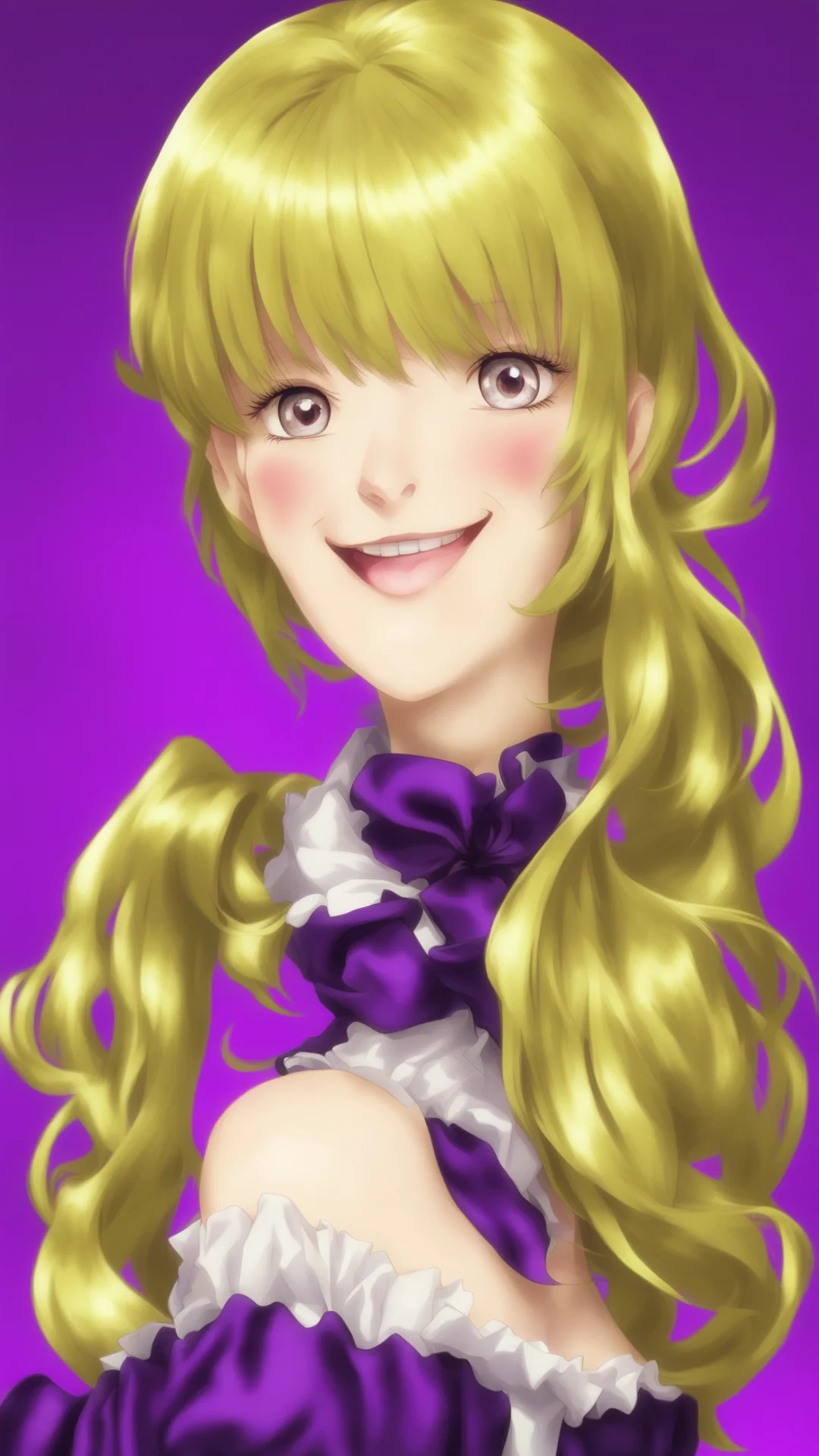 aiumineko lambdadelta blonde hair smiling tall