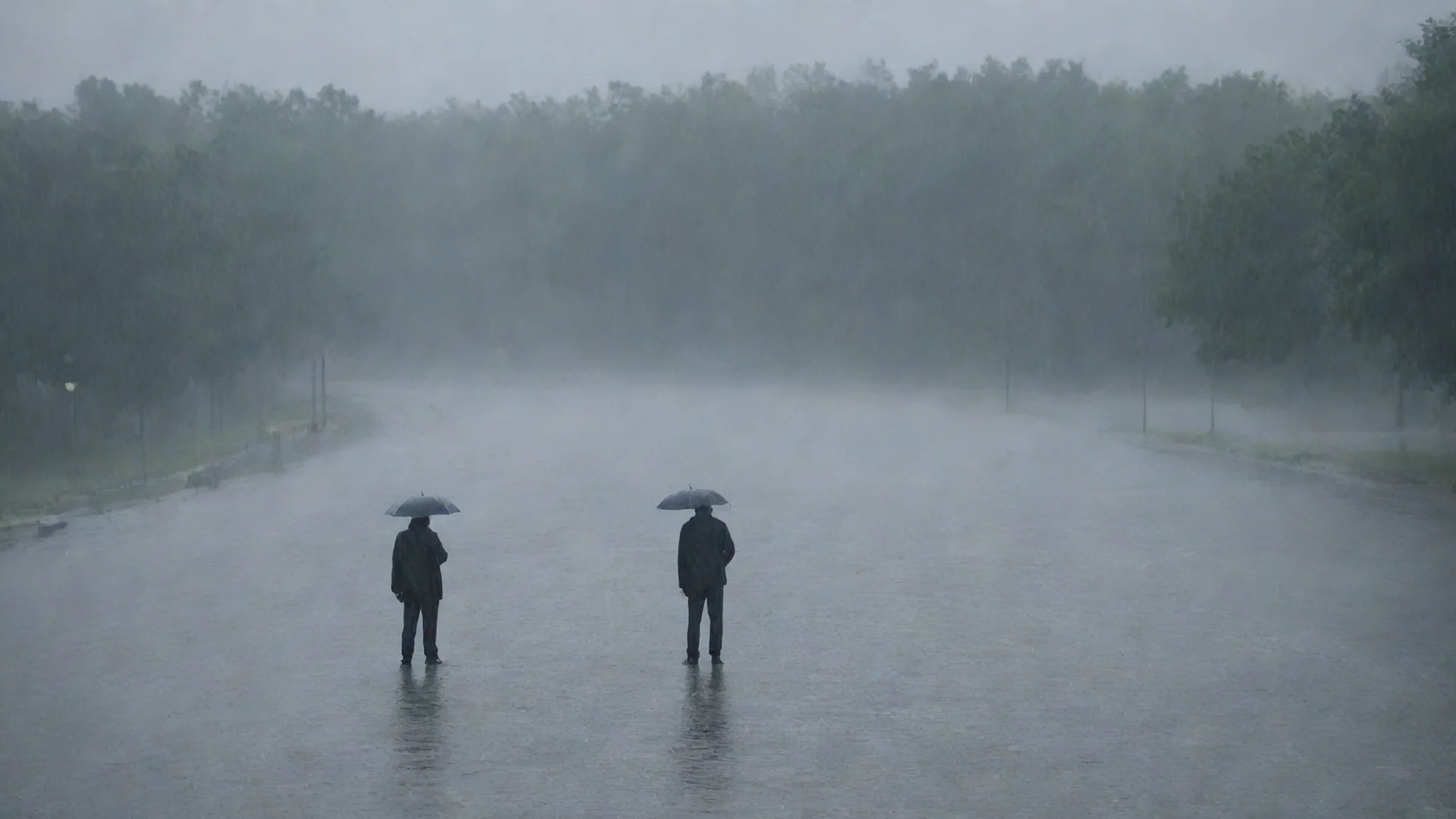 aiun hombre solitario en medio de la ciudas. llueve. est%C3%A1 empapado hdwidescreen