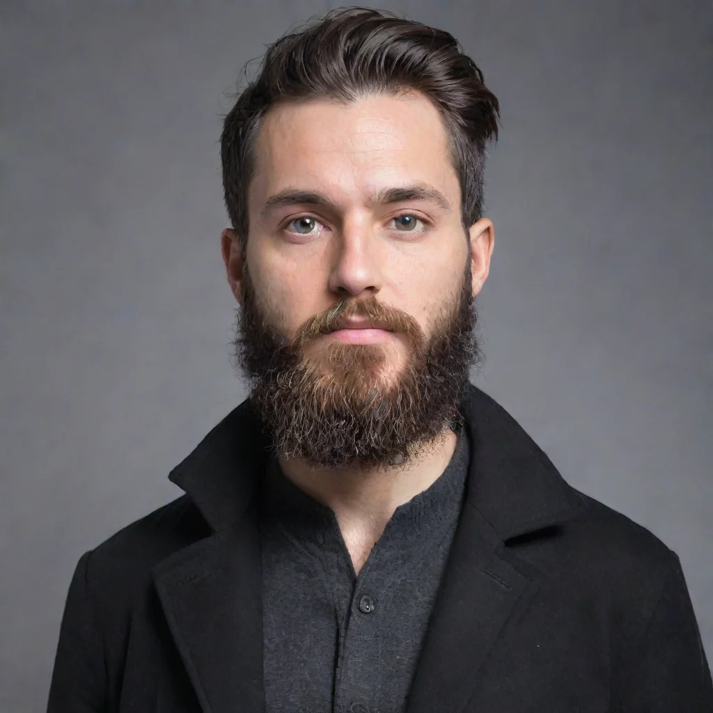 aiun homme d%27environ 35 ans%2C avec une longue veste noire avec un peu de barbe et des cheveux mi longs%2C peu r%C3%A9aliste 