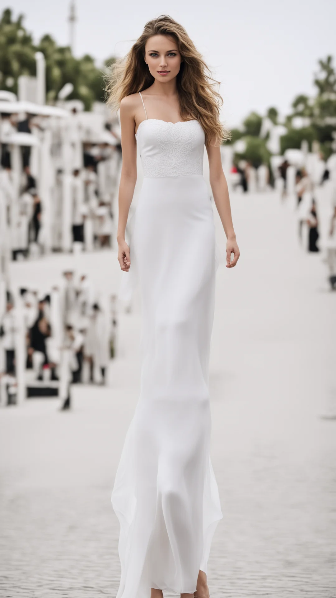 aiuna chica preciosa posando en un paseo maritimo%2C vestido blanco ligero%2C instaport amazing awesome portrait 2 tall