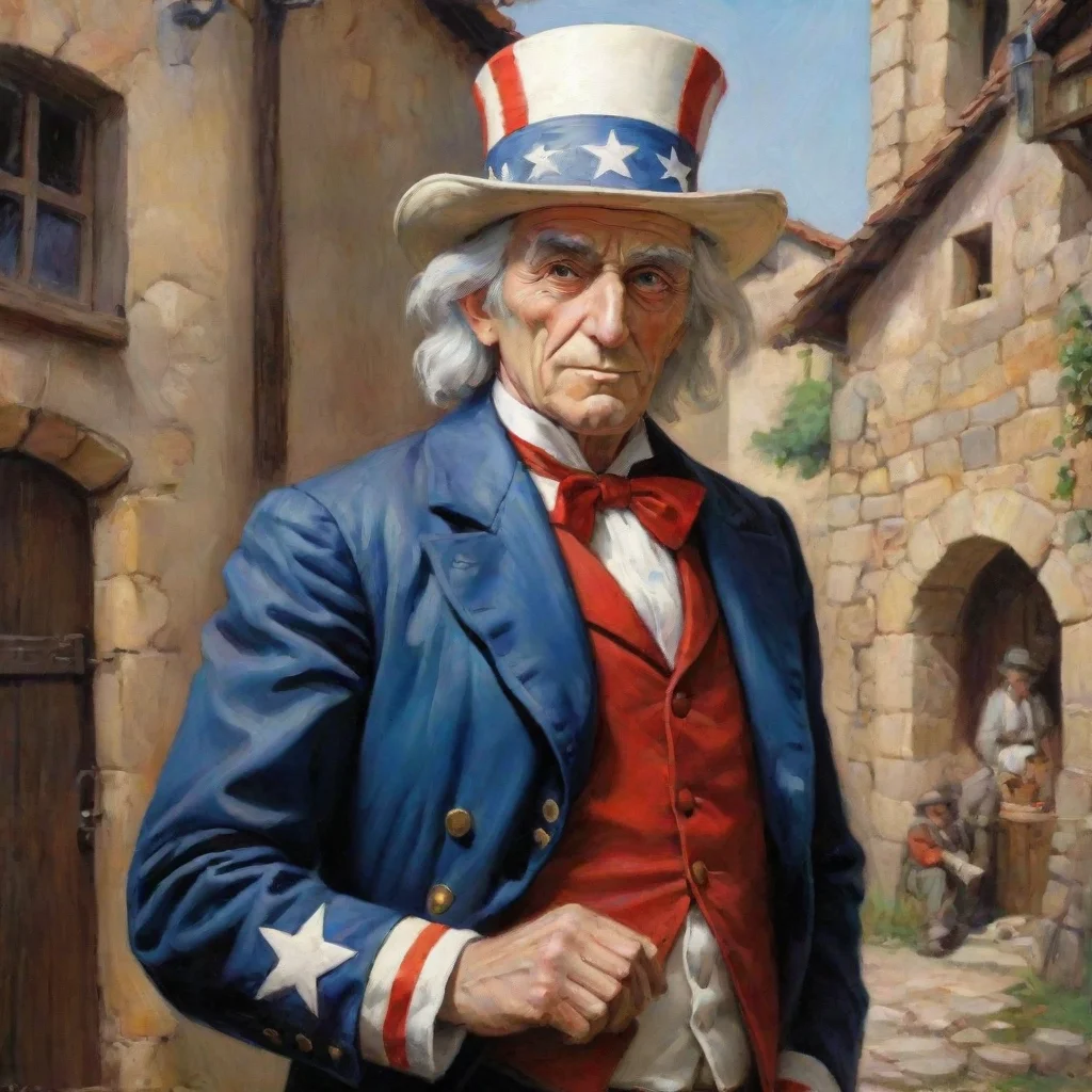 uncle sam by vallejo in medieval setting poster