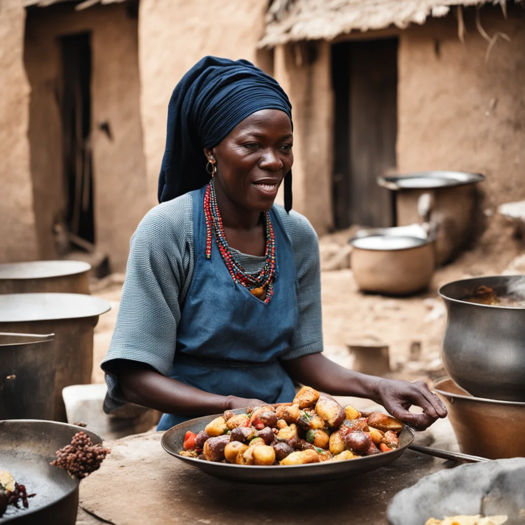 une femme noire faisant la cuisine dans un village africain  amazing awesome portrait 2