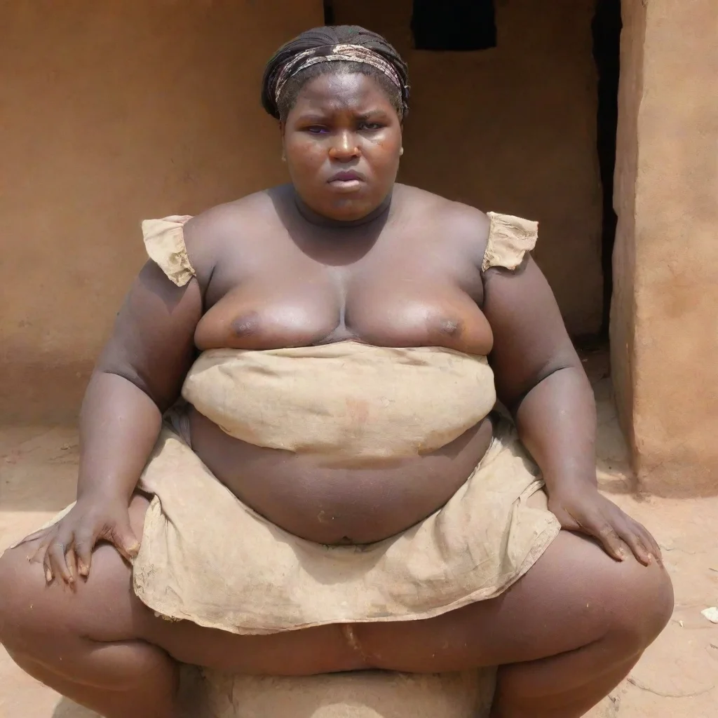 very extremely obese african slave maid