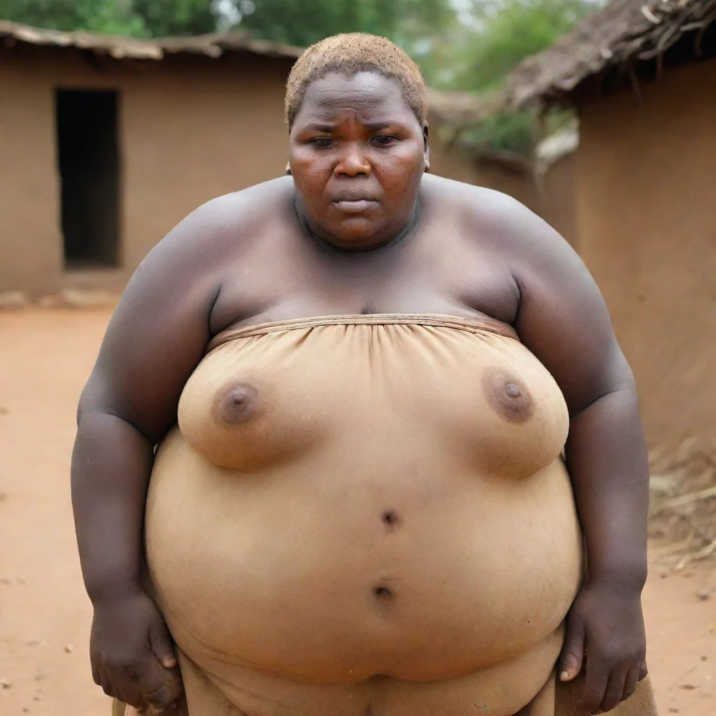 aivery extremely obese african village woman