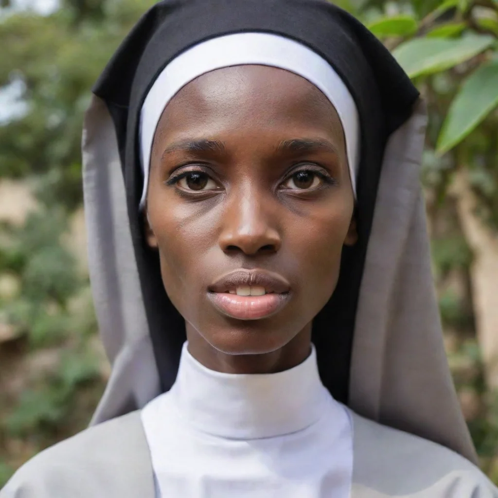 aivery skinny african nun face with big lips
