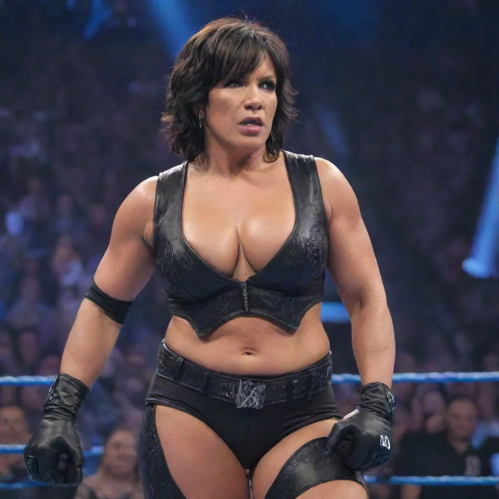 vickie guerrero  with black gloves and gun at wwe friday night smackdown