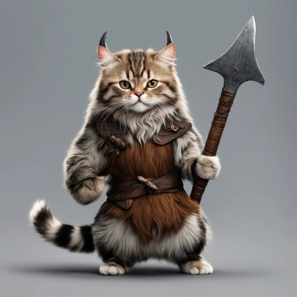 aiviking cat with axe amazing awesome portrait 2