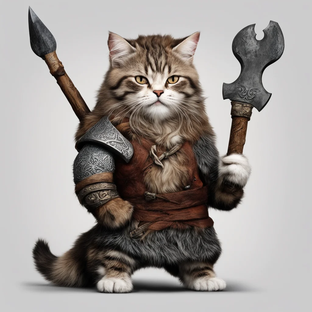 aiviking cat with axe good looking trending fantastic 1