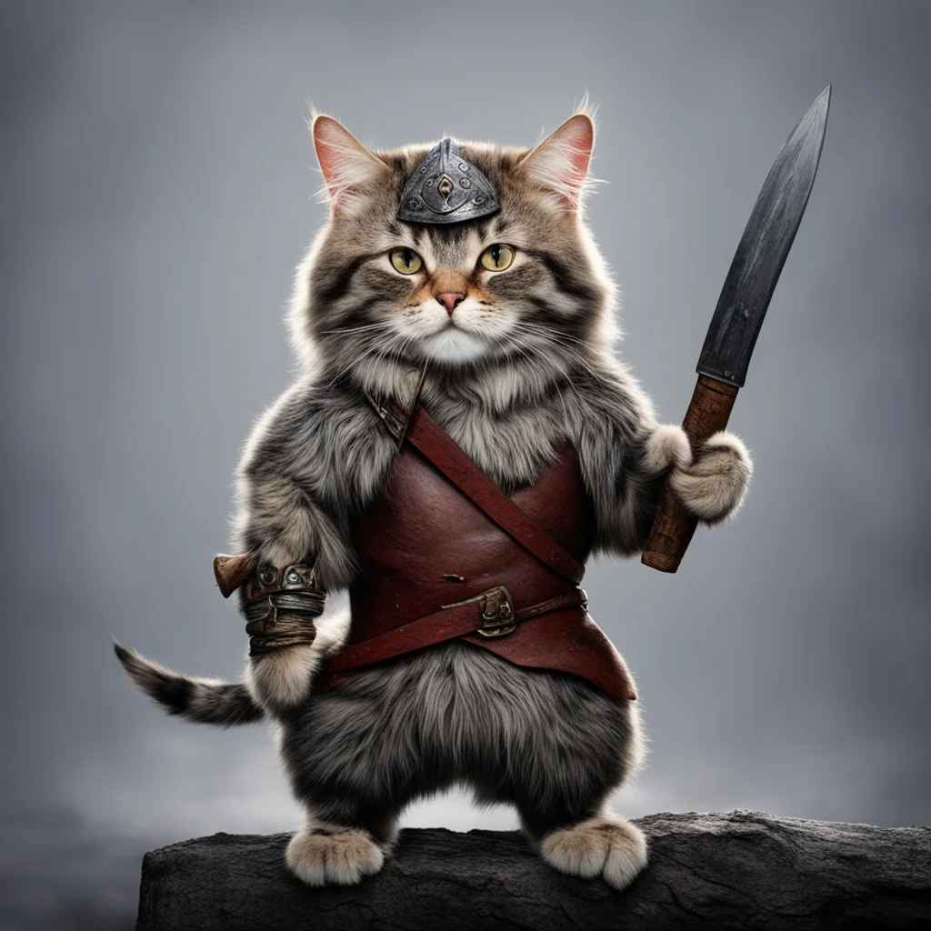 viking cat with axe