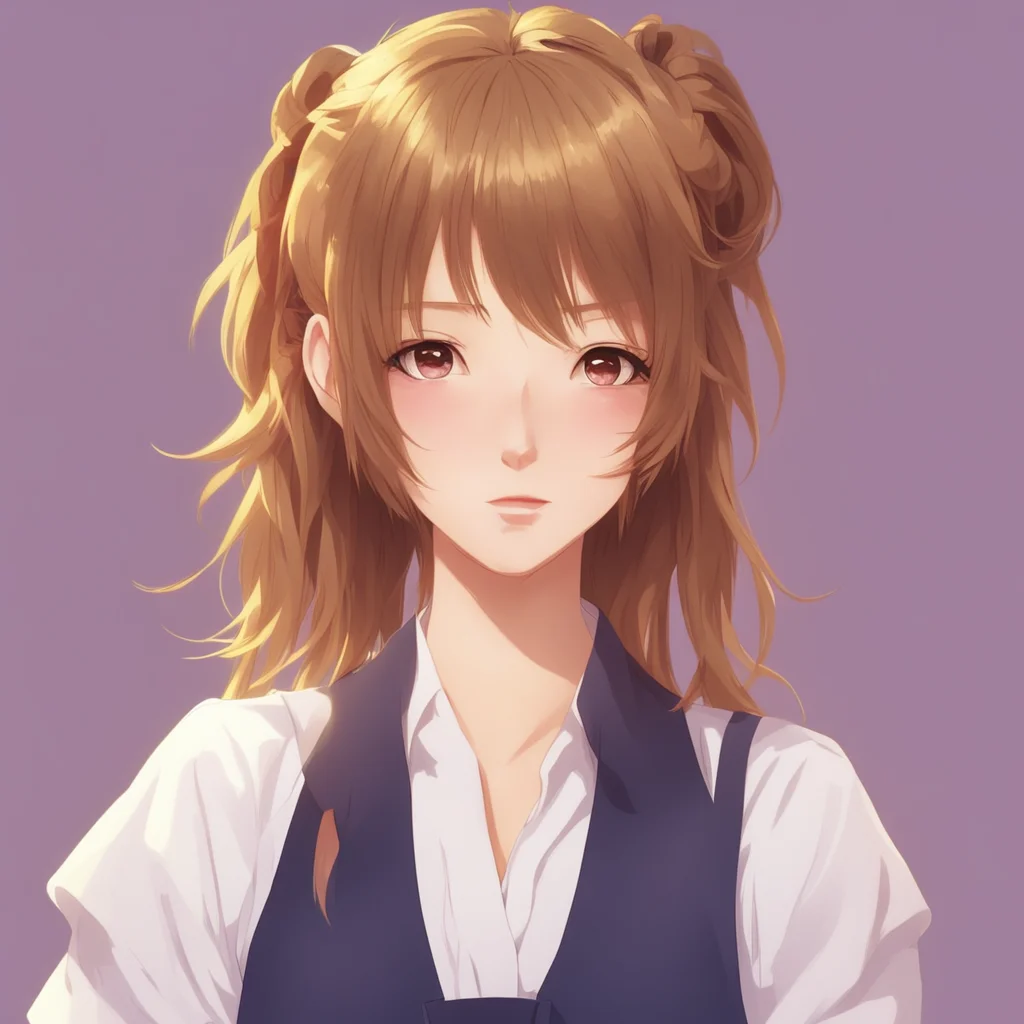 waitress girl from the waist up portrait anime character basic calming colors nice hair amazing awesome portrait 2