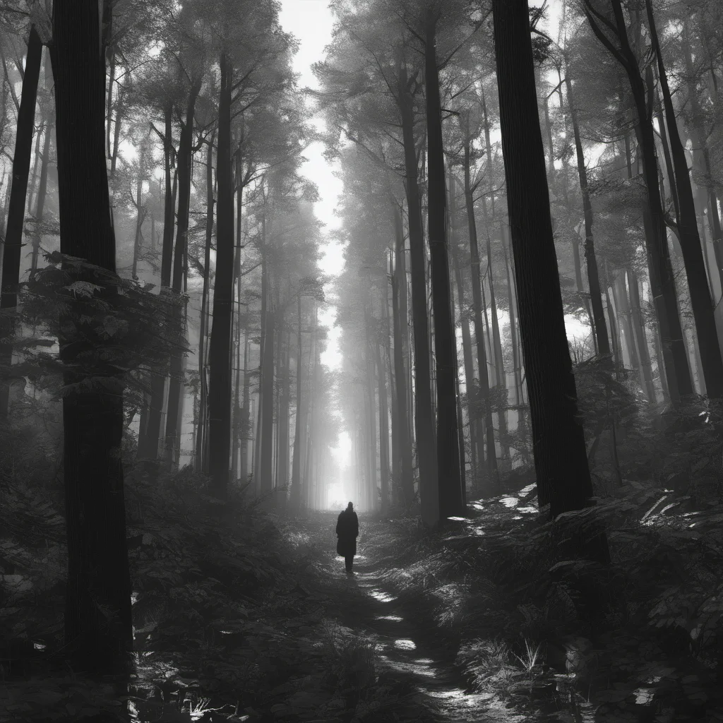 walk through forest hyperrealistic first person view noir good looking trending fantastic 1