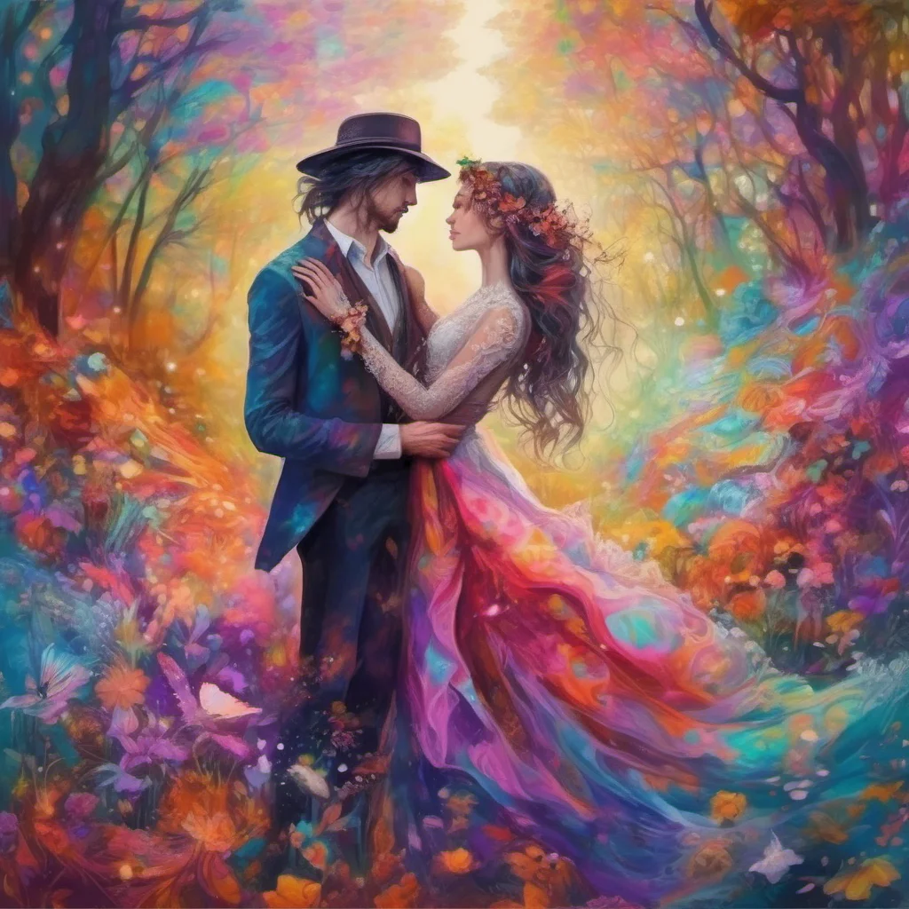 aiwanderer lovers embrace fantasy trending art love wedding colorful  amazing awesome portrait 2