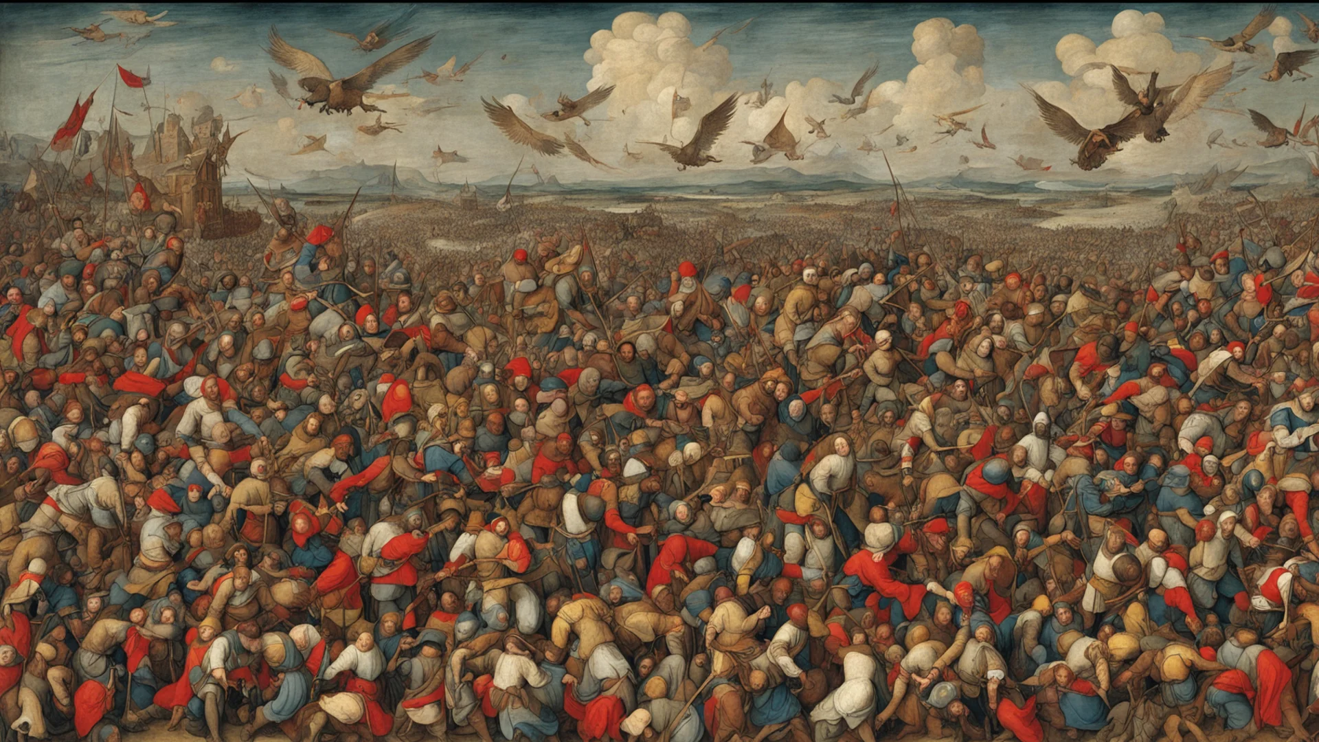 war in heaven painted by pieter bruegel ar 169 wide