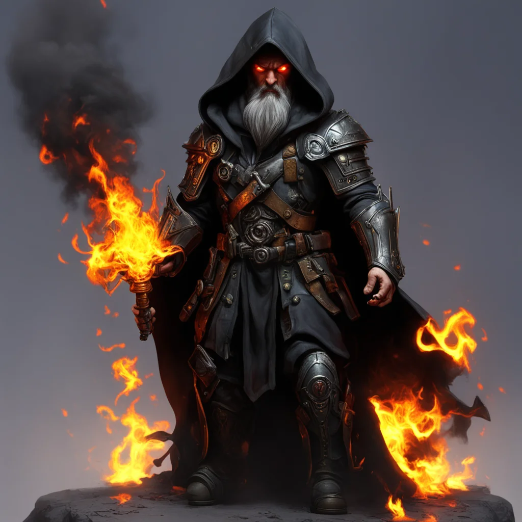 aiwarhammer 40k%2C man%2C adult%2C psyker%2C hooded%2C fire%2C ligthning%2C bearded. good looking trending fantastic 1