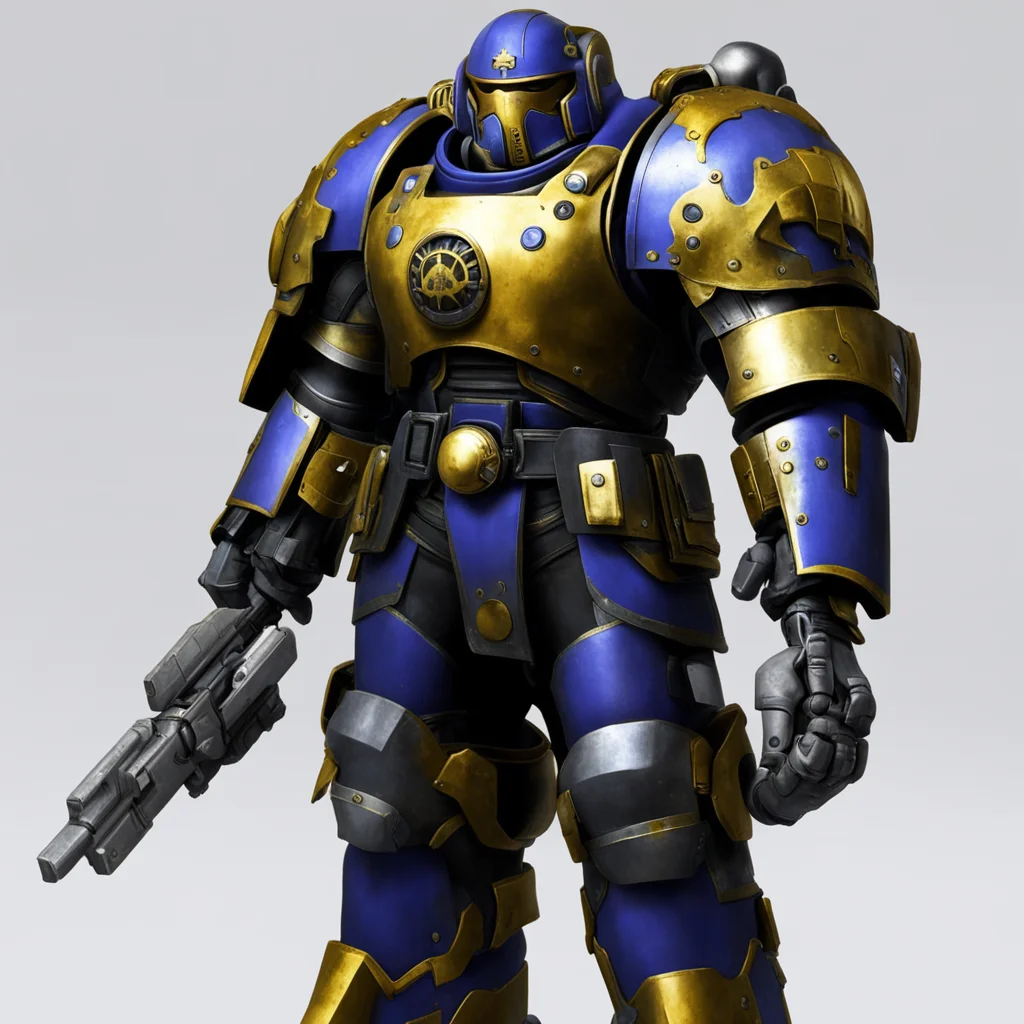 aiwarhammer 40k space marine with gray and gold armor good looking trending fantastic 1