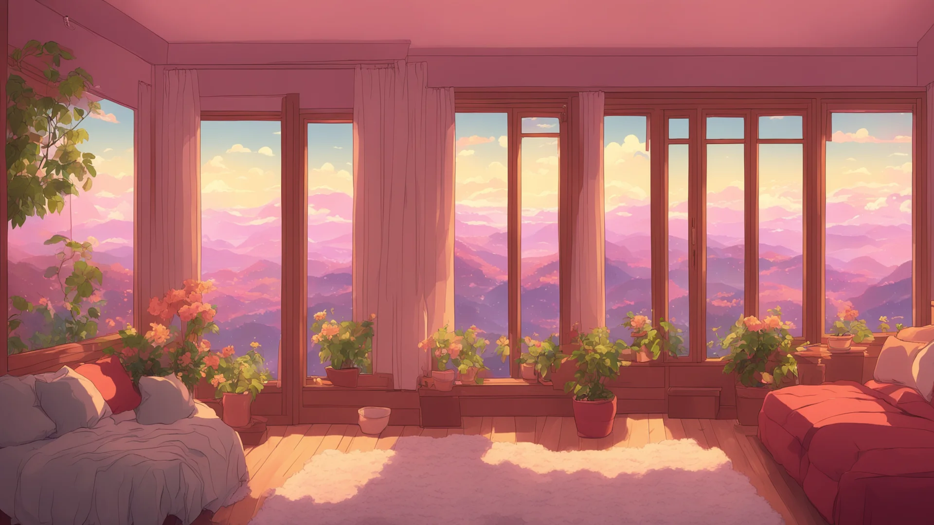aiwarm cozy room looking out a window %2C lofi%2C anime style%2C masterpiece. amazing awesome portrait 2 wide