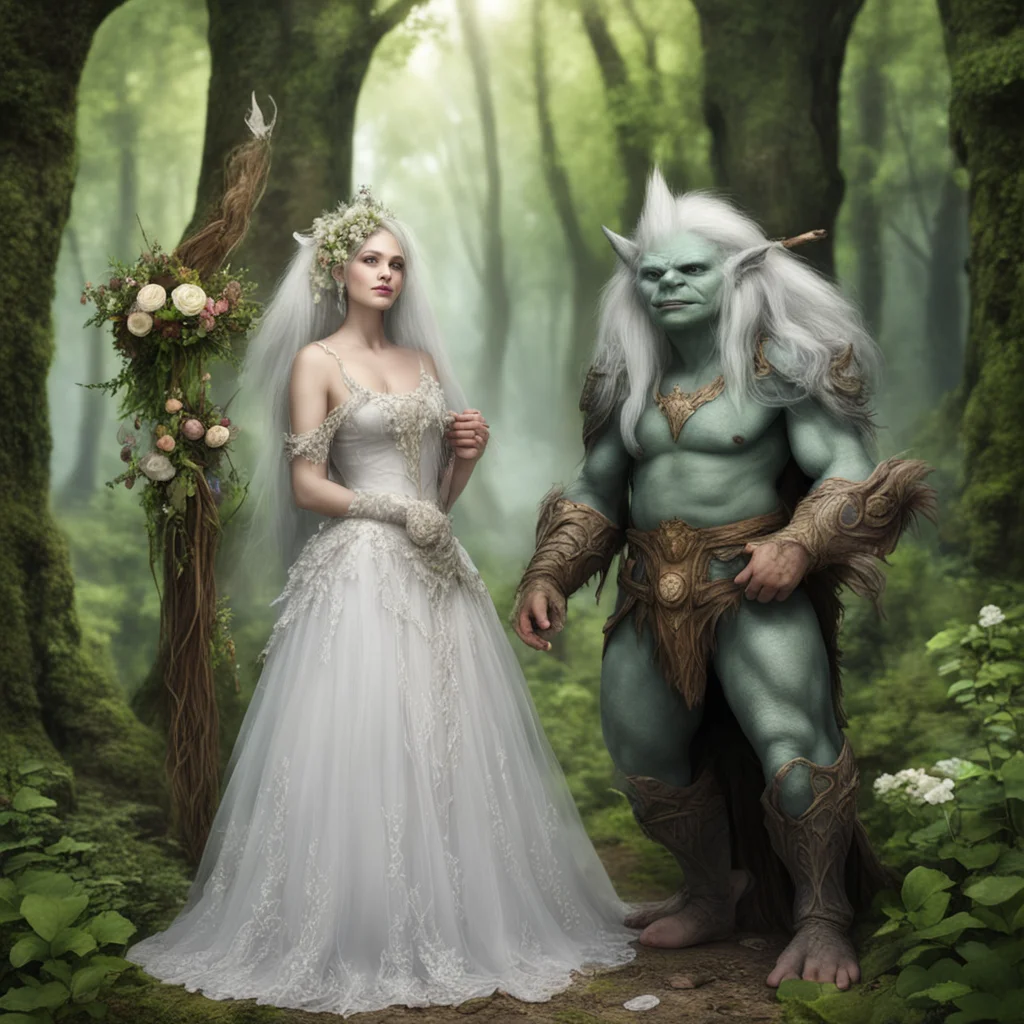aiweddings of noble elf lady and a troll amazing awesome portrait 2
