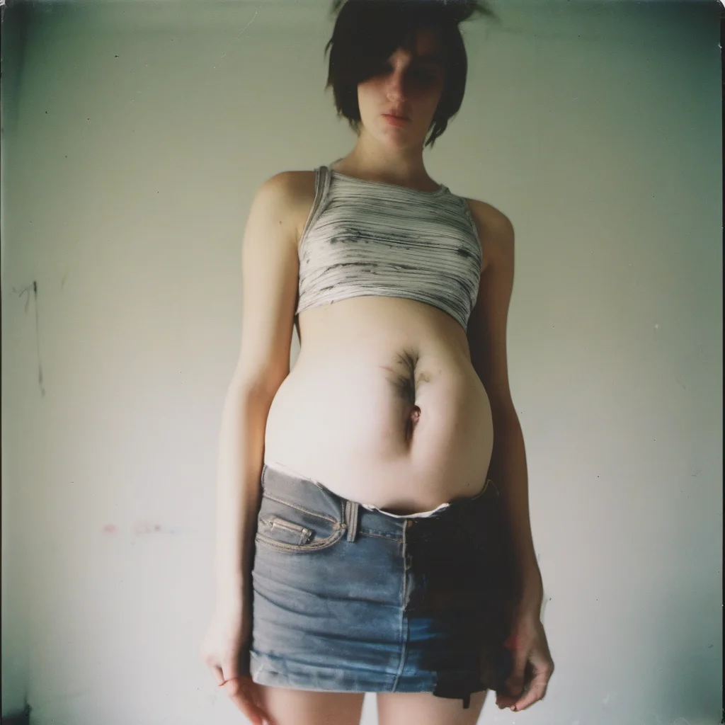 weird 23 yo girl in belly top   shotgun   sad   polaroid confident engaging wow artstation art 3