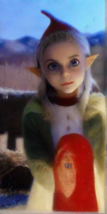aiweird elf girl creepy stare
