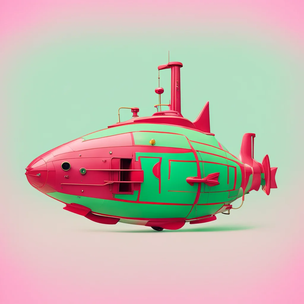 wes anderson style fish shape submarine confident engaging wow artstation art 3